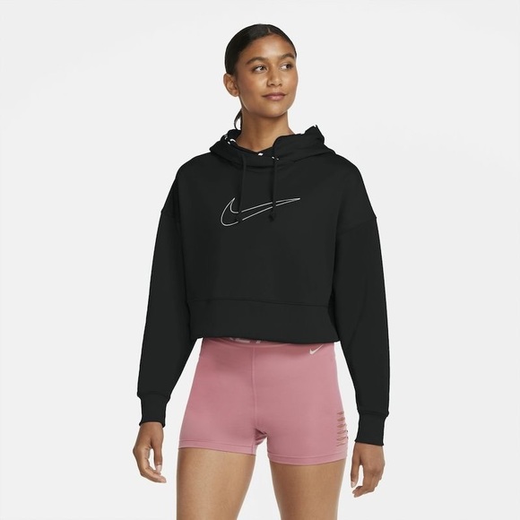 Nike | Tops | Nike Womens Therma Cropped Hoodie Black Size Xs | Poshmark